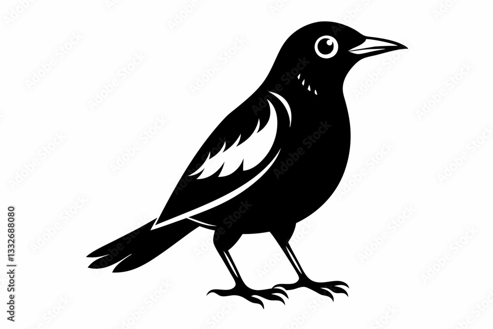 Fototapeta premium bowerbird line art silhouette vector illustration