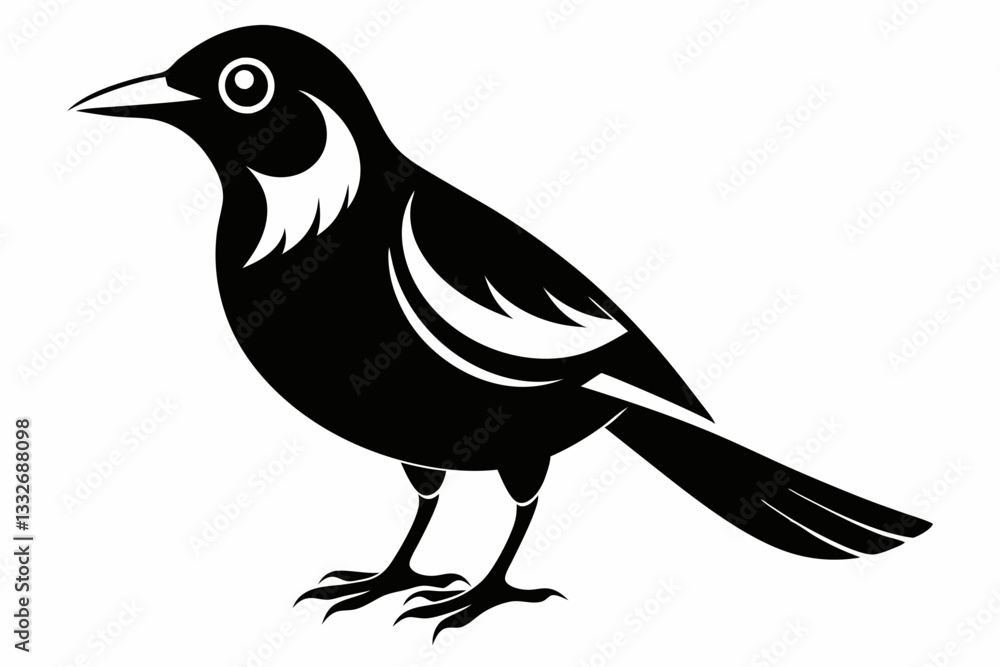 bowerbird line art silhouette vector illustration bowerbird line art silhouette vector illustration