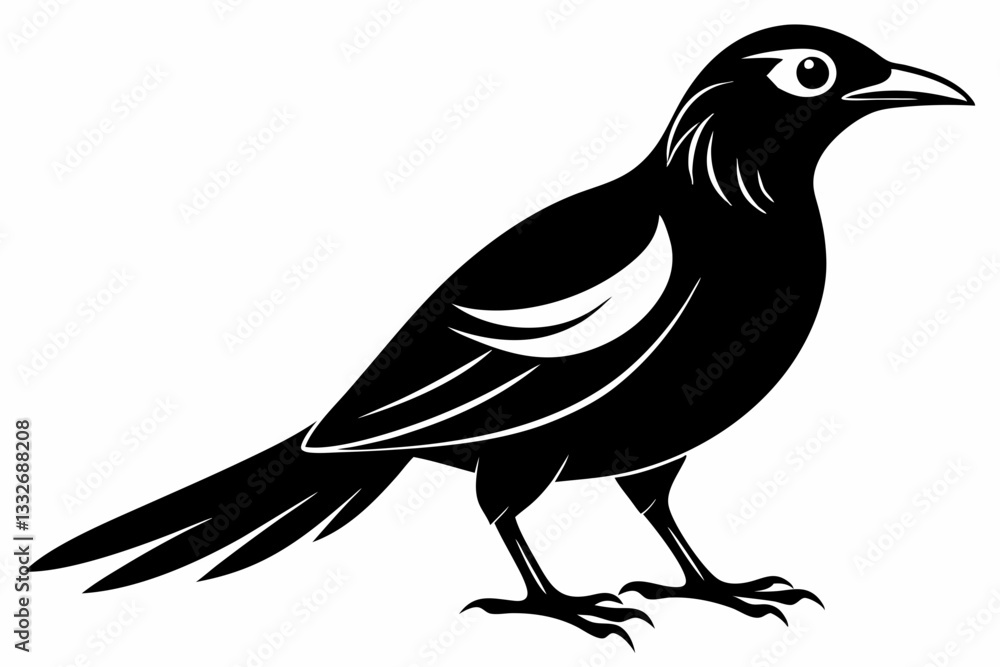 Fototapeta premium bowerbird line art silhouette vector illustration