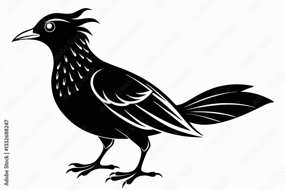 Naklejka premium bowerbird line art silhouette vector illustration