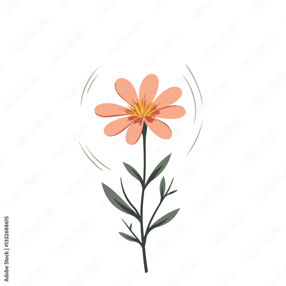 Obraz premium Delicate wildflower swaying in gentle breeze, nature's elegance