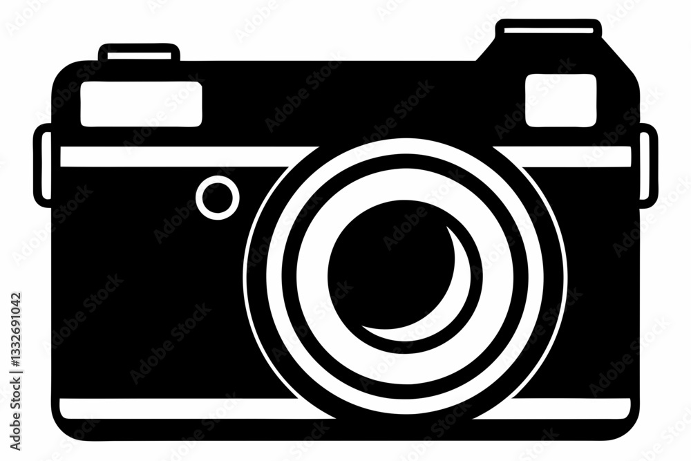 digital camera line art silhouette vector illustration digital camera line art silhouette vector illustration