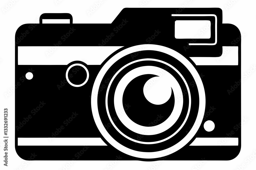 digital camera line art silhouette vector illustration digital camera line art silhouette vector illustration
