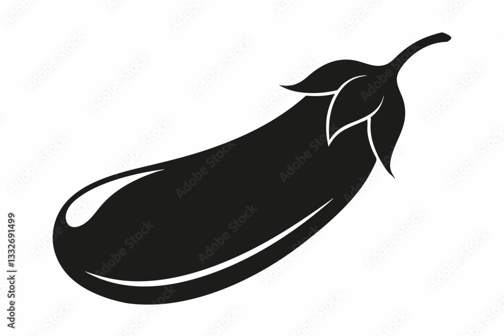 eggplant line art silhouette vector illustration eggplant line art silhouette vector illustration