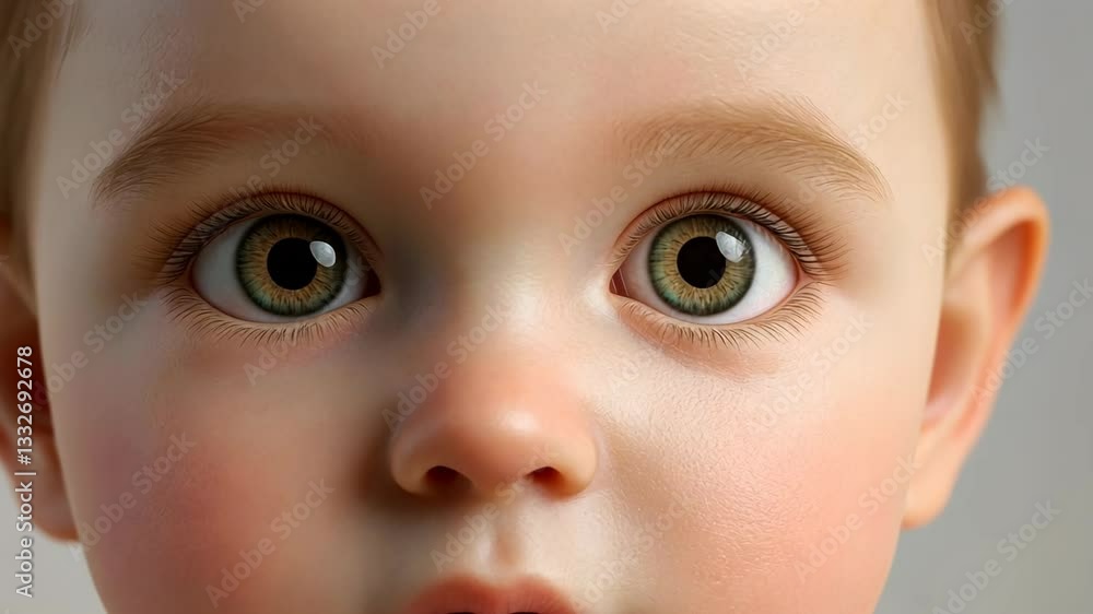 Close-up of a child with expressive eyes showcasing innocence and curiosity in a neutral environment Close-up of a child with expressive eyes showcasing innocence and curiosity in a neutral environment