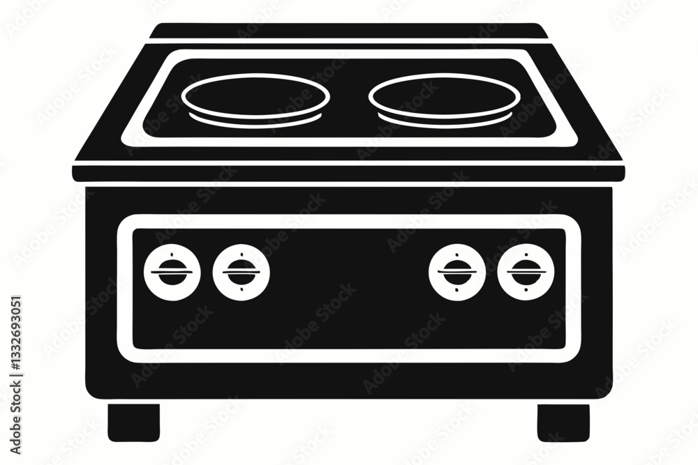 Obraz premium electric stove line art silhouette vector illustration