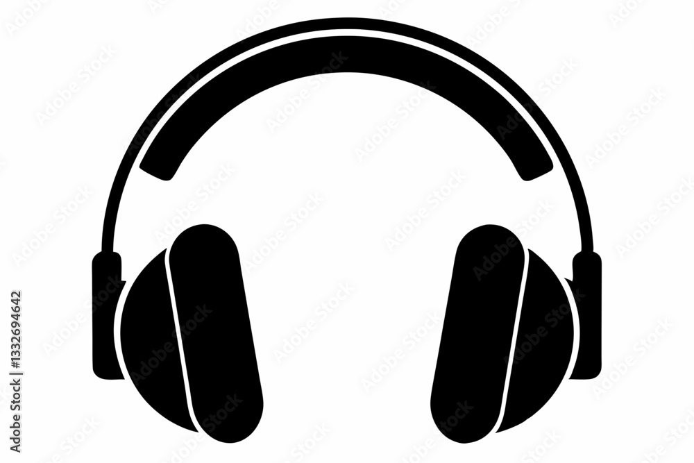 headphone line art silhouette vector illustration headphone line art silhouette vector illustration