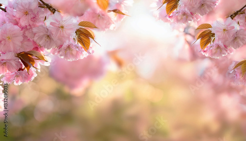 pink sakura flowers in spring