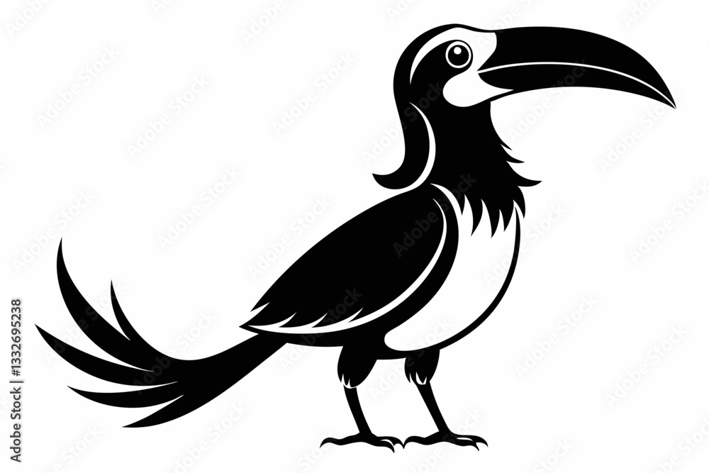 Fototapeta premium hornbill line art silhouette vector illustration