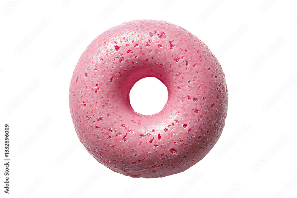 A single pink donut Isolated on White and Transparent Background PNG Image. A single pink donut Isolated on White and Transparent Background PNG Image.