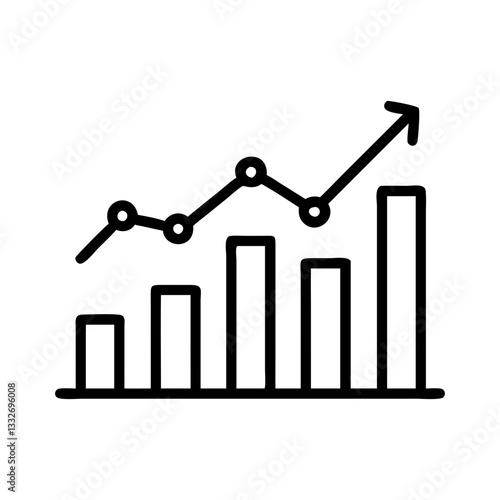 bar chart growth icon, bar chart growth flat illustration - simple vector illustration of bar chart growth , perfect for icons and logos