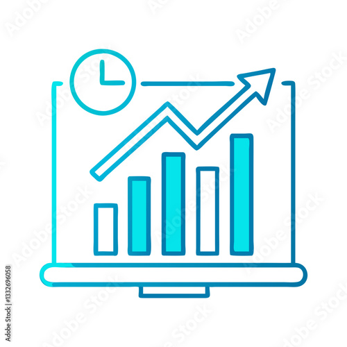 bar chart growth icon, bar chart growth flat illustration - simple vector illustration of bar chart growth , perfect for icons and logos