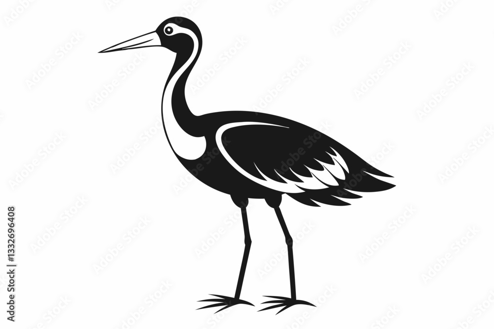 Fototapeta premium jacana line art silhouette vector illustration