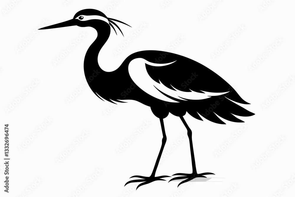 Fototapeta premium jacana line art silhouette vector illustration
