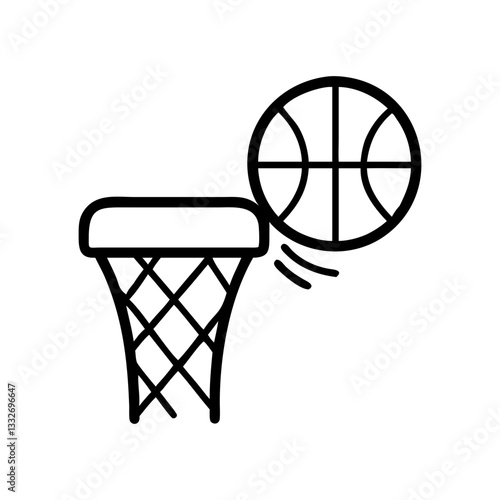 basketball and hoop icon, basketball and hoop flat illustration - simple vector illustration of basketball and hoop , perfect for icons and logos