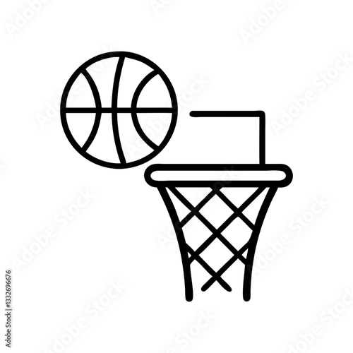basketball and hoop icon, basketball and hoop flat illustration - simple vector illustration of basketball and hoop , perfect for icons and logos