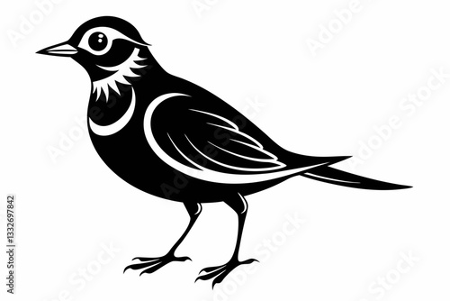 lark bird line art silhouette vector illustration