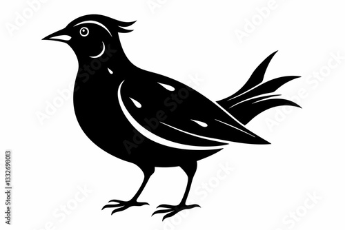 lark bird line art silhouette vector illustration