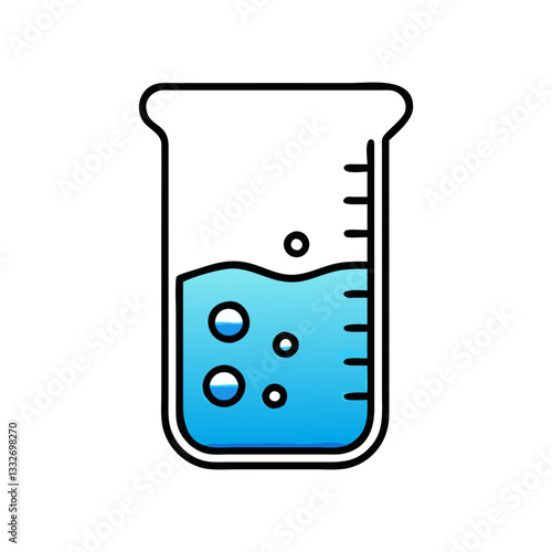 beaker with liquid icon, beaker with liquid flat illustration - simple vector illustration of beaker with liquid , perfect for icons and logos