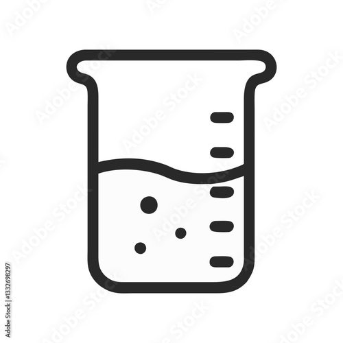 beaker with liquid icon, beaker with liquid flat illustration - simple vector illustration of beaker with liquid , perfect for icons and logos