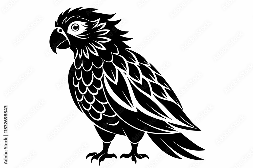 Fototapeta premium lorikeet bird line art silhouette vector illustration