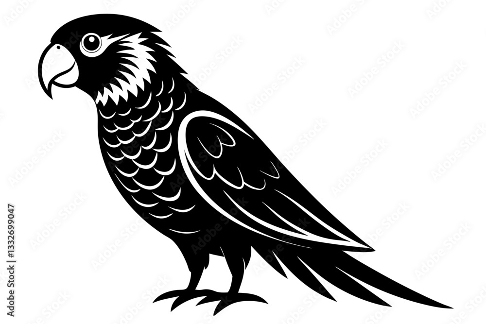 Fototapeta premium lorikeet bird line art silhouette vector illustration