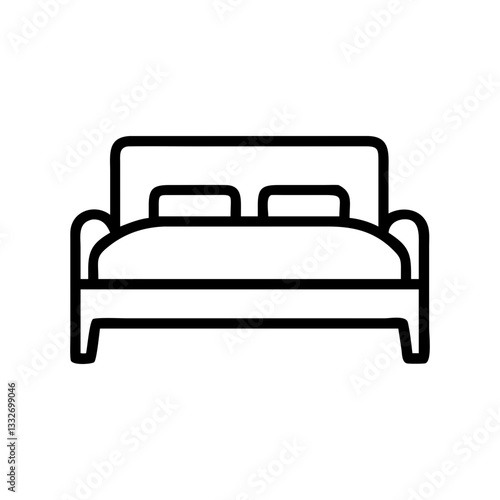 bed with pillows icon, bed with pillows flat illustration - simple vector illustration of bed with pillows , perfect for icons and logos