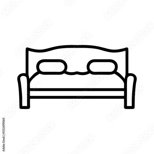 bed with pillows icon, bed with pillows flat illustration - simple vector illustration of bed with pillows , perfect for icons and logos