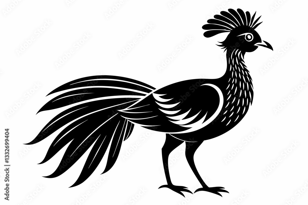 Fototapeta premium lyrebird line art silhouette vector illustration