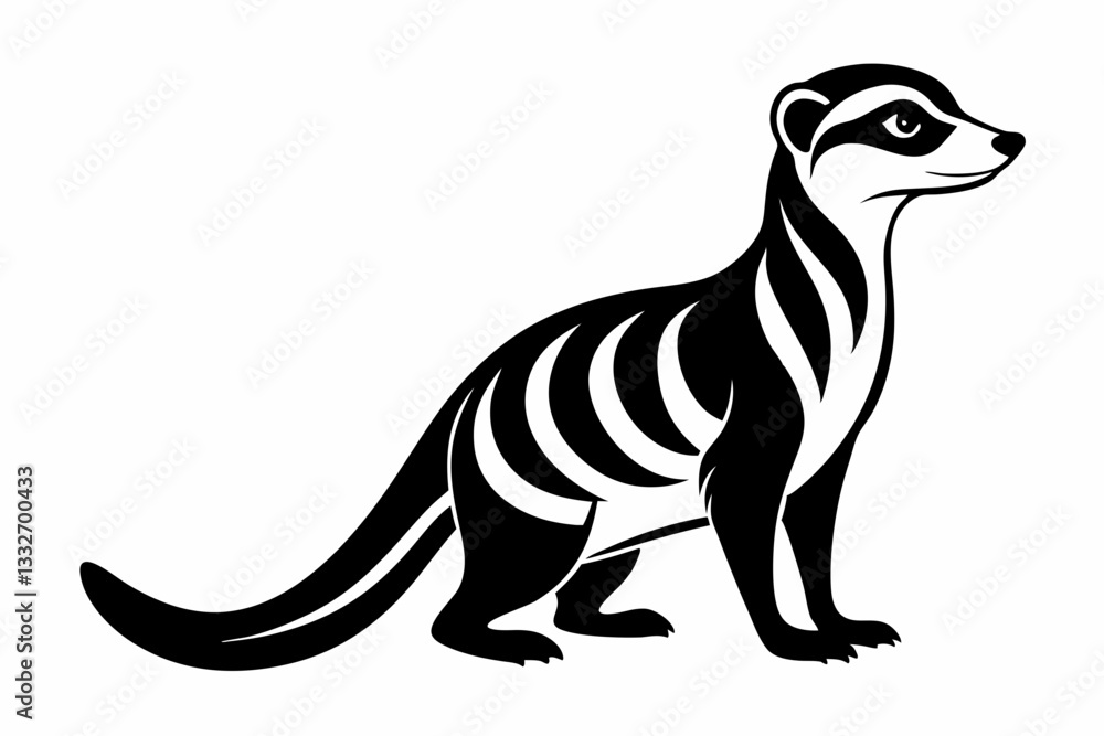Fototapeta premium meerkat line art silhouette vector illustration