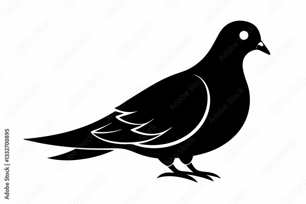 Fototapeta premium mourning dove line art silhouette vector illustration