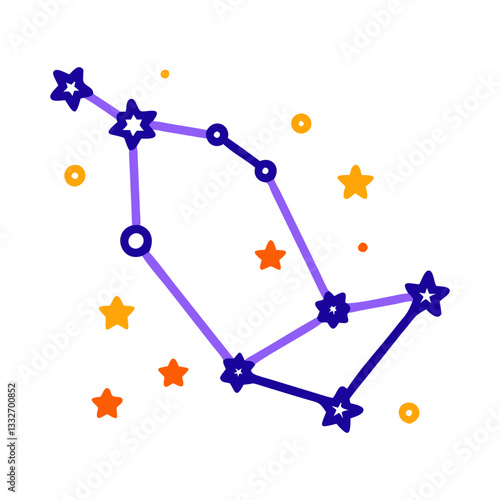 big dipper constellation icon, big dipper constellation flat illustration - simple vector illustration of big dipper constellation , perfect for icons and logos