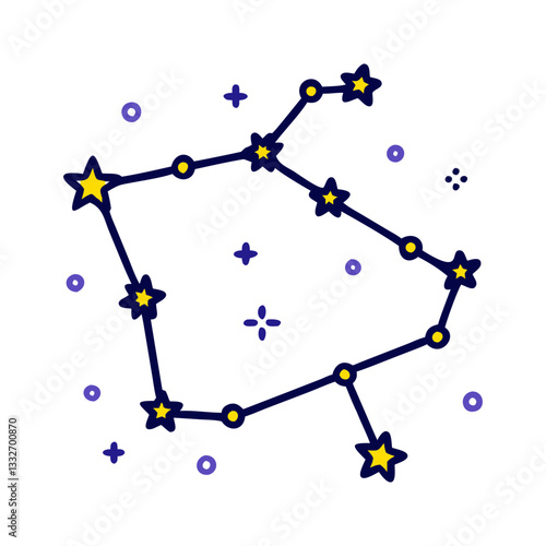 big dipper constellation icon, big dipper constellation flat illustration - simple vector illustration of big dipper constellation , perfect for icons and logos