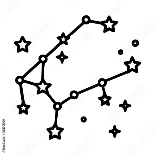 big dipper constellation icon, big dipper constellation flat illustration - simple vector illustration of big dipper constellation , perfect for icons and logos