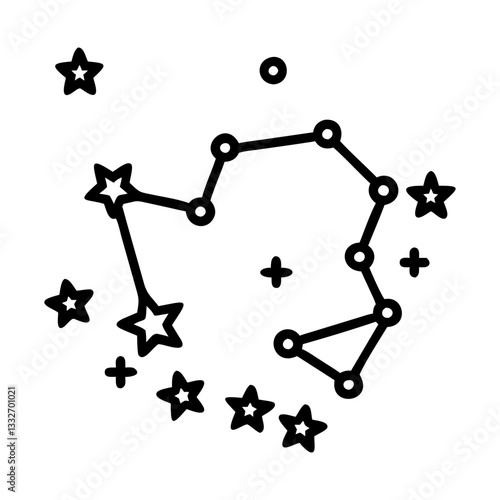 big dipper constellation icon, big dipper constellation flat illustration - simple vector illustration of big dipper constellation , perfect for icons and logos