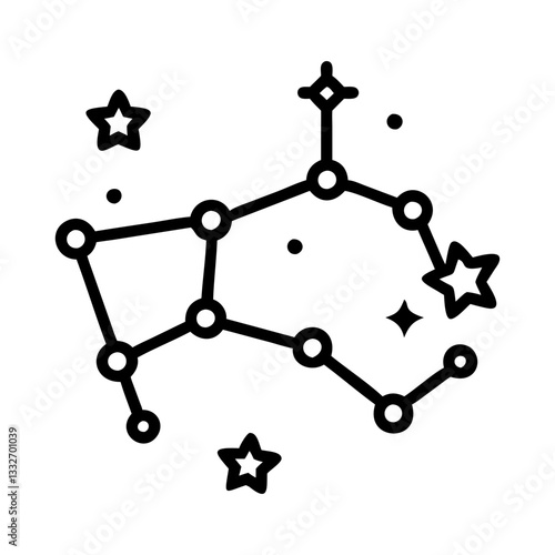big dipper constellation icon, big dipper constellation flat illustration - simple vector illustration of big dipper constellation , perfect for icons and logos
