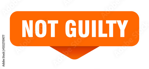 not guilty sticker. not guilty sign on transparent background