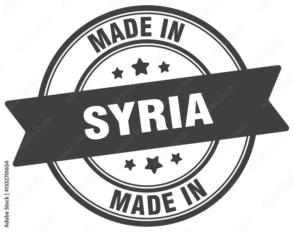 Fototapeta premium Made in Syria round sign. Made in Syria stamp.