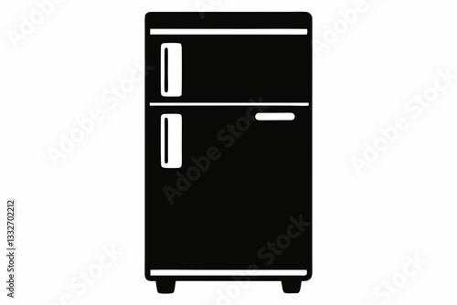 refrigerator line art silhouette vector illustration