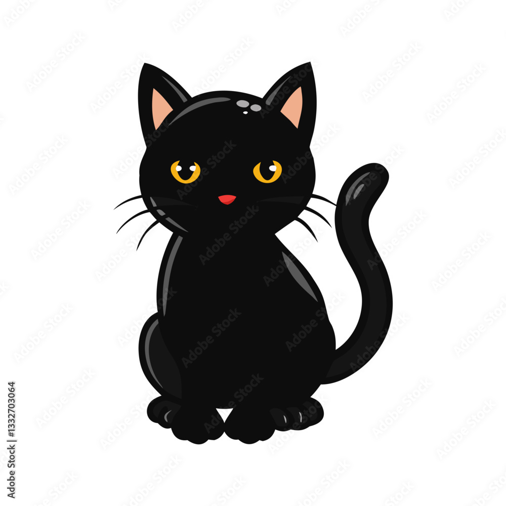black cat icon, black cat flat illustration - simple vector illustration of black cat , perfect for icons and logos black cat icon, black cat flat illustration - simple vector illustration of black cat , perfect for icons and logos