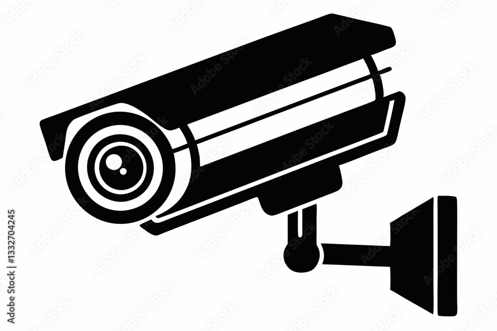 security camera line art silhouette vector illustration security camera line art silhouette vector illustration