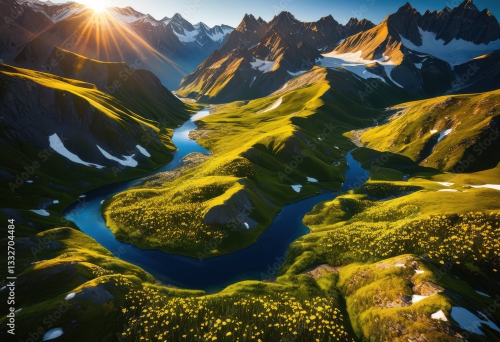 stunning aerial views showcasing majestic mountain ranges serene valleys under clear blue skies, landscape, scenery, nature, sky, clouds, peak, summit stunning aerial views showcasing majestic mountain ranges serene valleys under clear blue skies, landscape, scenery, nature, sky, clouds, peak, summit