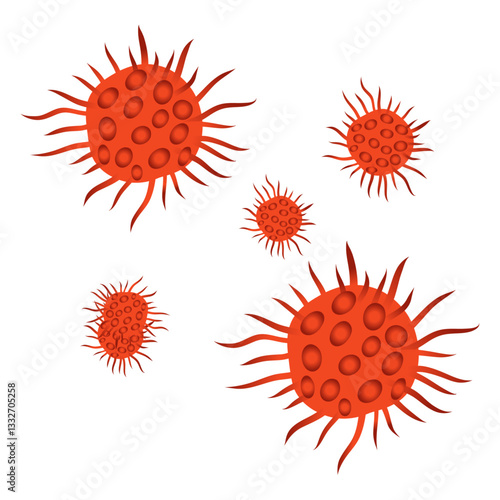 Virus bacterial infection in zoom view. Microorganism in laboratory diagnosis