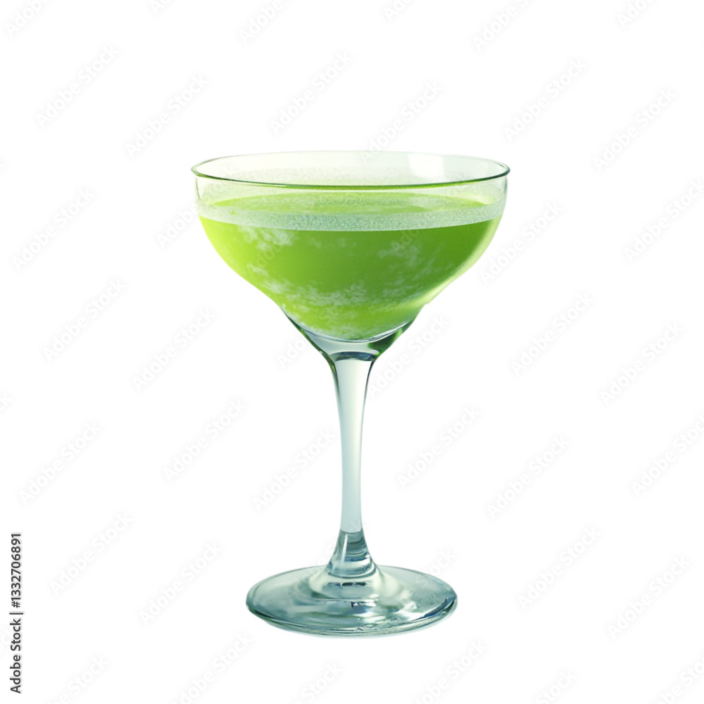 Refreshing Green Cocktail in a Martini Glass Summer Drink Delight Refreshing Green Cocktail in a Martini Glass Summer Drink Delight