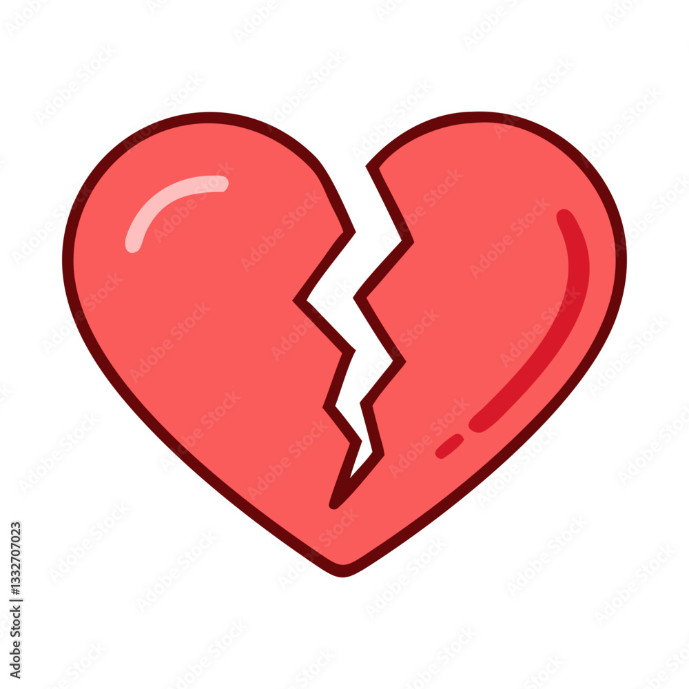 broken heart icon, broken heart flat illustration - simple vector illustration of broken heart , perfect for icons and logos broken heart icon, broken heart flat illustration - simple vector illustration of broken heart , perfect for icons and logos