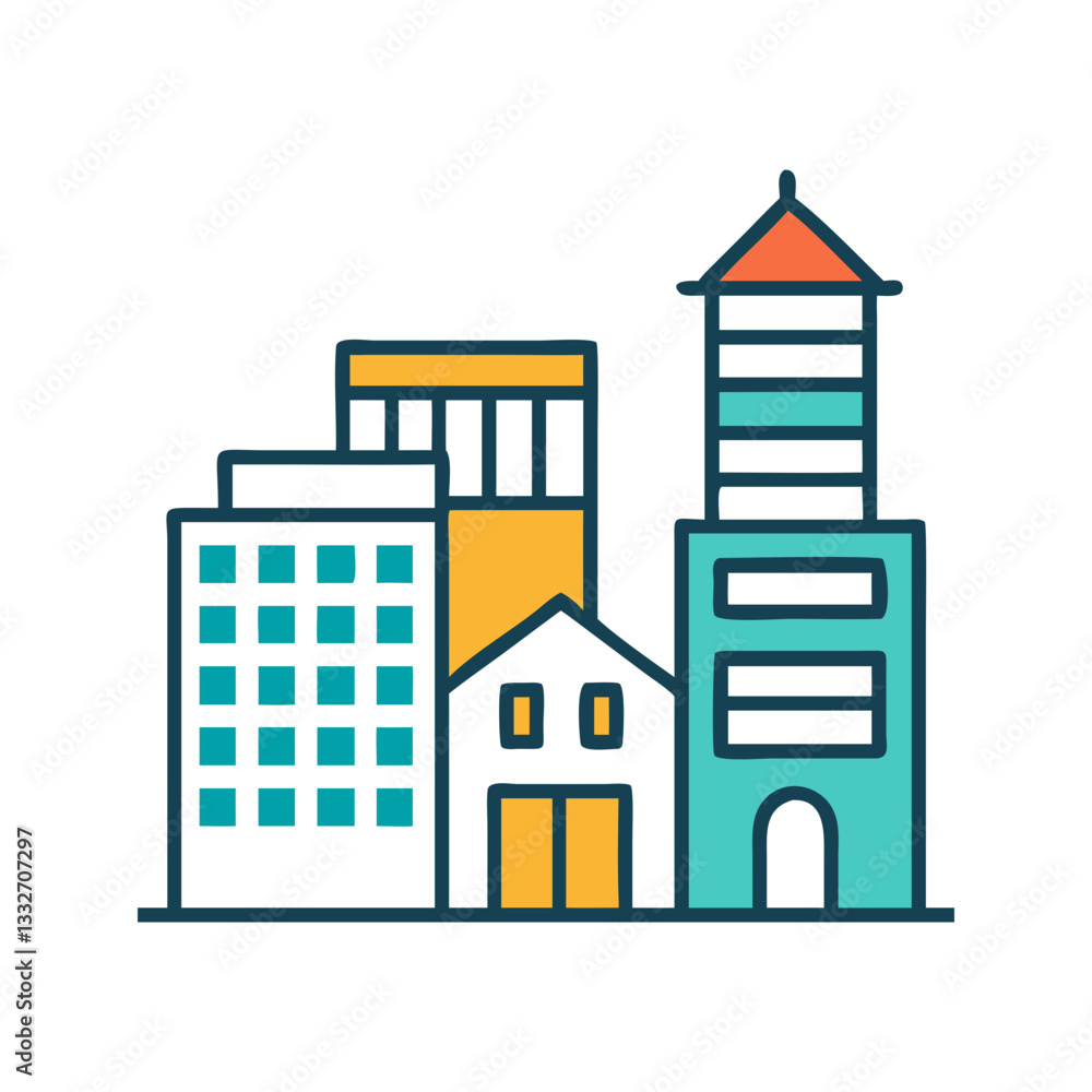 buildings architecture icon, buildings architectureflat illustration - simple vector illustration of buildings architecture, perfect for icons and logos buildings architecture icon, buildings architectureflat illustration - simple vector illustration of buildings architecture, perfect for icons and logos