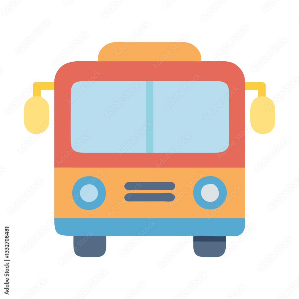 bus icon, bus flat illustration - simple vector illustration of bus , perfect for icons and logos