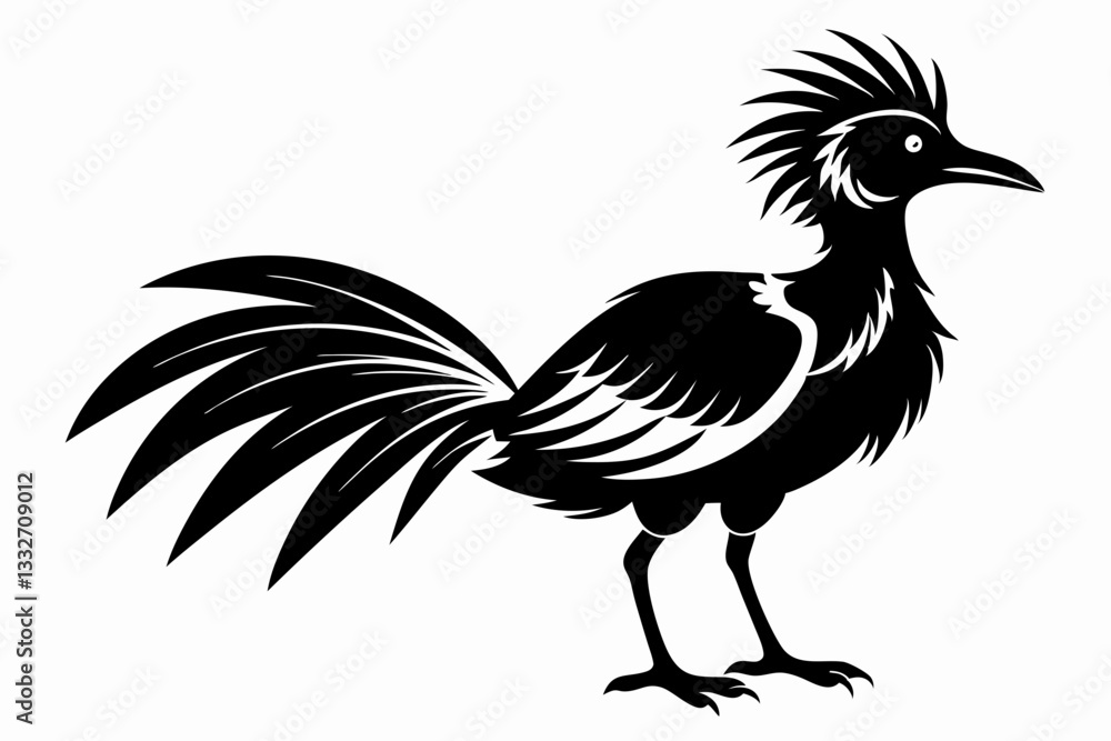 Fototapeta premium weaverbird line art silhouette vector illustration