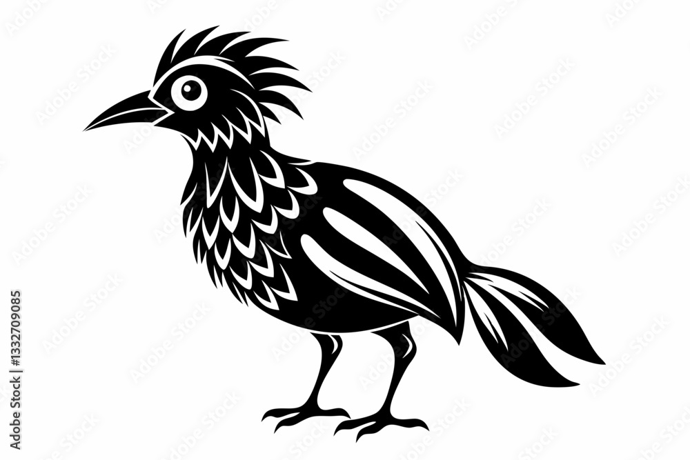 Fototapeta premium weaverbird line art silhouette vector illustration