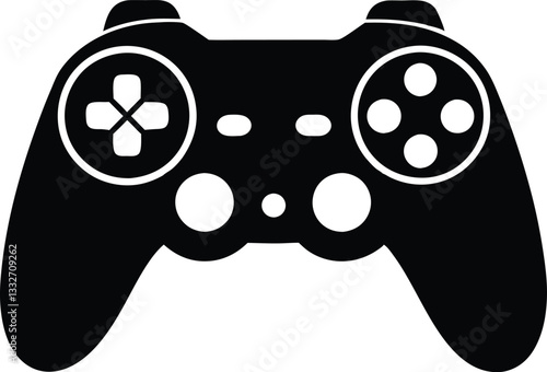 Game controller silhouette vector, Video game controller, Joystick icon